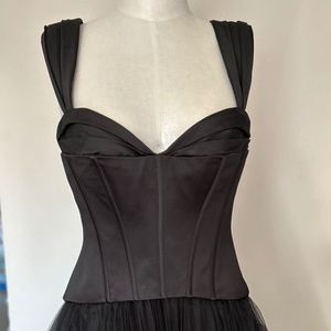 Truly Zac Posen Short Black Pleated Dress